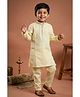 Lagorii Linen Woven Full Sleeves Solid Kurta Pyjama Set - Yellow