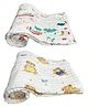 Teri Beri Muslin Baby Bath Towel Cotton Super Soft Bathing Towels for Newborn Highly Absorbent, Kids Boys and Girls - White Size 50 x 100 cm (Pack of 2)
