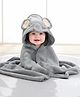 Teri Beri Baby Hooded Towel, Soft and Hypoallergenic Baby Bath Towels with Hood for Toddler Infant Newborn, Large and Absorbent Toddler Towels for Baby Boy Girl (31 x 31 inch) (Grey elephant)