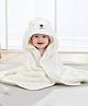 Teri Beri Baby Hooded Towel, Soft and Hypoallergenic Baby Bath Towels with Hood for Toddler Infant Newborn, Large and Absorbent Toddler Towels for Baby Boy Girl (31 x 31 inch) (White)