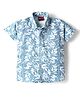 Radutu Cotton Woven Half Sleeve Printed Shirt Light/Sky Blue 2-3 Years