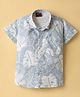 Radutu Cotton Woven Half Sleeve Printed Shirt Light/Sky Blue 2-3 Years
