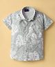 Radutu Cotton Woven Printed Half Sleeve Collared Shirt Light Green 3-4 Years