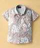 Radutu Cotton Woven Printed Shirt Half Sleeve Collar Brown 3-4 Years