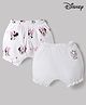 Babyhug Disney Single Jersey Knit Bloomers With Minnie Mouse & Marie Graphic Pack Of 2  - White