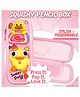 Elecart Duck Pop Eye 3D Squishy Pencil Case | Cute Cartoon Duck Zipper Pouch | Stress Relief Pop-Out Eyeballs | Large Capacity Stationery Organizer for Kids (Pack 1 Random Colour)