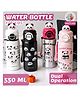 Elecart Kids Stainless Steel Water Bottle 550ml | Hot & Cold Vacuum Insulated Flask with Straw Sipper | Leakproof Flip Top | Panda Printed Thermal Bottle School - Pack of 1 Random Design Colour