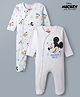 Babyhug Disney Full Sleeves Footed Sleepsuits With Mickey Mouse Graphics Pack of 2 - Multicolor