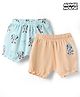 Babyhug Disney Single Jersey Knit Mid Thigh Bloomers with Minnie Mouse Character Print Pack of 2 - Peach
