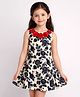 Rare Juniors Cotton Woven Sleeveless Floral Printed & Applique Detailed Dress - Off White