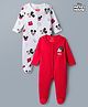 Babyhug Disney Full Sleeves Footed Sleepsuits With Mickey Mouse Graphics Pack of 2 - Multicolor