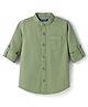 Pine Kids Cotton Woven Solid Shirts Mandarin Collar Full Sleeves Light Green 4-5 Years