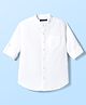 Pine Kids Cotton Woven Solid Shirts Mandarin Collar Roll Up Sleeves White 6-7 Years