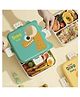 ARCADE TOYS Kids Fun Dino Theme Stainless Steel Bento Lunch Box for School, 3-Compartment, Sauce Jar & a Spoon, Leak-Proof with Seal-Ring Design & Multiple Lock-Design Tiffin- Multicolor