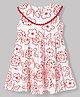 Kookie Kids India Viscose Woven One Piece Dresses/Frocks with Scalloped Collar and Floral Print White 2-3 Years