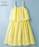 Arias Cotton Woven One Piece Dresses/Frocks with Placement Scalloped Embroidery Yellow 9-10 Years