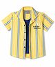 Dapper Dudes Cotton Woven Half Sleeves Striped Shirt With Attached Tee Yellow 3-4 Years