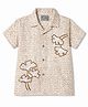 Dapper Dudes Cotton Woven Half Sleeves Embroidered Shirt Light Brown 9-10 Years