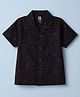 Dapper Dudes Cotton Woven Half Sleeves Floral Printed Shirt Black 5-6 Years