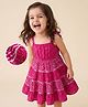 Kookie Kids Cotton Woven Sleeveless A Line Bandhani Party Frock - Pink