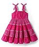 Kookie Kids Cotton Woven Sleeveless A Line Bandhani Party Frock - Pink