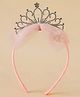 Babyhug Hair Band With Bow and Tiara Applique Free Size - Pink