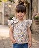 Kookie Kids Cotton Woven Tops Butterfly Floral Print Regular Multi Color 4-5 Years