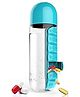 WENS Medicine Organiser(Plastic Pill Box) with Water Bottle(600ml), 7 Compartment Pill Organiser Box