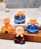 WENS Buddha Monk Set of 4 Statue Figurines Showpiece for Car Dashboard, Table Top, Home Decoration