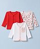 Babyhug Interlock Knit Full Sleeves Jhablas with Polka Dot &  Hearts Print Pack of 3 - Red & White