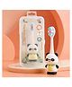 R For Rabbit Tiny Smiles Panda Kids Toothbrush, Ultra Soft PBT Bristles, BPA Free, Self-Standing with Travel Case Black