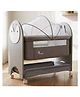 R For Rabbit Lullabies Woodsy Snowy Baby Cradle Made With MDF Wood 360° Wheels Mosquito Net & Storage Basket - Grey & White