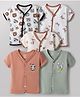 OHMS Single Jersey Knit Half Sleeves Jhablas With Animal Print Pack of 5 - Multicolor
