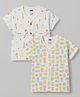 Pink Rabbit Single Jersey Knit Half Sleeves Jhablas with Kitty & Birds Print Pack of 2- White