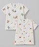 Pink Rabbit Single Jersey Knit Half Sleeves Jhablas with Animals Print Pack of 2- White