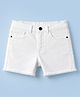 Pine Kids Denim Woven Above Knee Length Washed Shorts - White