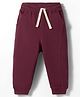 Pink Rabbit Looper Knit Full Length Solid Lounge Pant - Maroon