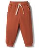 Pink Rabbit Looper Knit Full Length Solid Lounge Pant - Orange