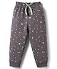 Pink Rabbit Interlock Knit Full Length Star Printed Lounge Pant - Grey