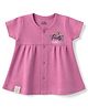 Rabbit Cotton Knit One Piece Dresses/Frocks Half Sleeves Pretty Girl Print S Pink 0-1 Month