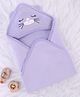 Babyhug Cotton Terry Knit Hooded Towel With Animal Embroidery L 76 x B 76 cm - Lavender