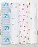 GRASPING FINGERS Soft Breathable 110x100 Cm 100% Muslin Cotton Baby Multipurpose Swaddle Set of 4