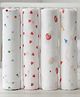 GRASPING FINGERS Soft Breathable 110x100 Cm 100% Muslin Cotton Baby Multipurpose Swaddle Set of 4