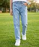 Pine Kids Denim Woven Full Length Distressed Solid Jeans - Blue