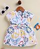 Annie Kids Sinker Knit Half Sleeves Floral Printed Dress - Multi Colour
