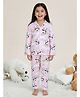 Polka Tots Cotton Woven Full Sleeves Panda & Rainbow Printed Coordinating Shirt & Pajama Night Suit - Pink & White