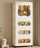 StarAndDaisy Kids Bear Wardrobe Multifunctional Collapsible Plastic Almirah with Wheels and Hangers Storage Cabinet Dustproof Organizer for Baby Clothes Toys Books Safe Durable Beige