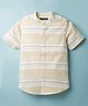 Pine Kids Cotton Woven Striped Shirt Mandarin Collar Half Sleeves Multi Color 4-5 Years