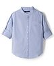 Pine Kids Cotton Woven Full Sleeves Striped Shirt - Sky Blue