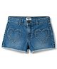 OshKosh B'gosh Cotton Woven Knee Length Denim Shorts With Hearts Pocket - Blue